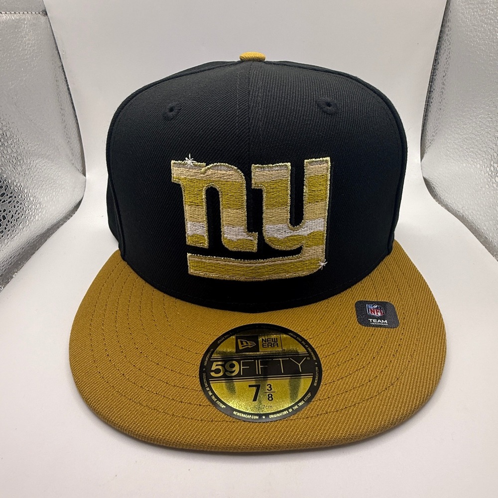 New Era 59FIFTY New York Giants NFL Fitted Hat 7 3/8 Black Gold 60750847